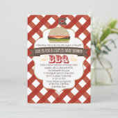 Burger Couples BBQ Baby Shower Invitations Kaart (Staand voorkant)