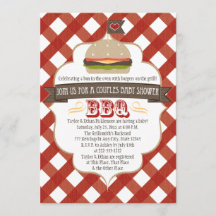 Burger Couples BBQ Baby Shower Invitations Kaart