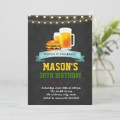 Burger de bière invitation fête d'anniversaire (Debout devant)