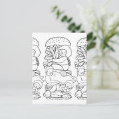 Burger Doodle Art Briefkaart (Staand voorkant)