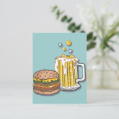 Burger en Brew Briefkaart (Staand voorkant)