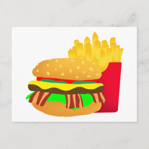 Burger en Fries Briefkaart