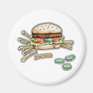 BURGER en FRIES MAGNET Magneet