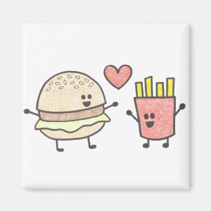 Burger en Fries Magnet Magneet