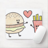 Burger en Fries Mousepad Muismat (Met muis)