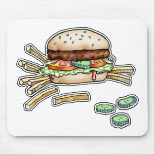 BURGER EN FRIES MOUSEPAD MUISMAT