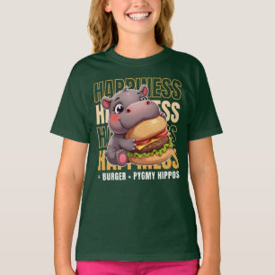 Burger en Pygmee nijlpaarden maken me gelukkig T-shirt