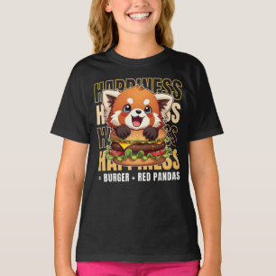 Burger en rode panda's maken me gelukkig t-shirt
