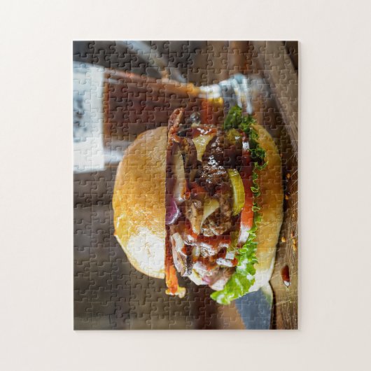 Burger et puzzle de bière (Vertical)