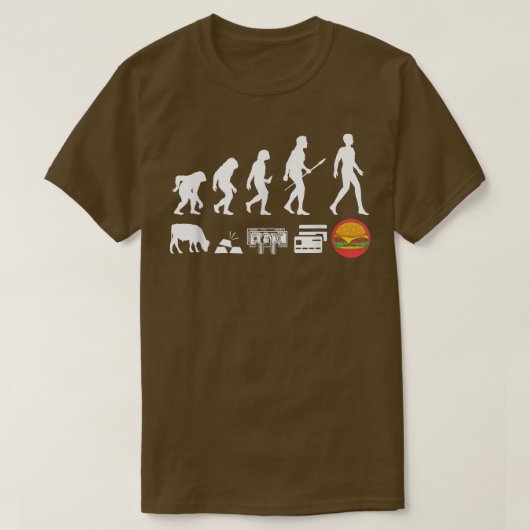 Burger Evolution, Cheeseburger Fast Food Barbecue T-shirt (Design voorkant)