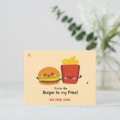 Burger & Fries Funny Valentines Carte de jour (Debout devant)