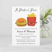 Burger & Fries perfecte paar bruids diner Kaart (Staand voorkant)