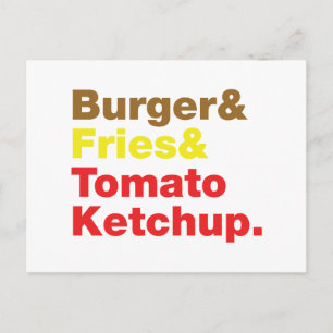 Burger & Fries & Tomato Ketchup. Briefkaart