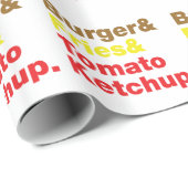 Burger & Fries & Tomato Ketchup. Cadeaupapier (Rol Hoek)