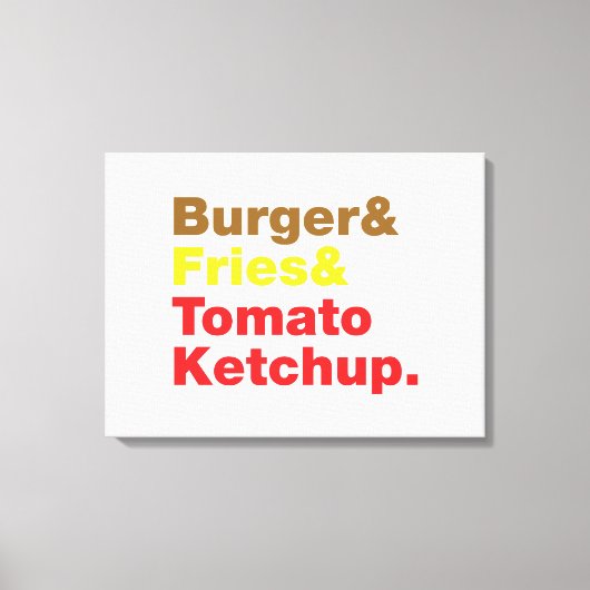Burger & Fries & Tomato Ketchup. Canvas Afdruk (Voorkant)