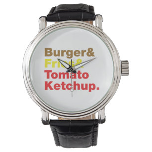Burger & Fries & Tomato Ketchup. Horloge