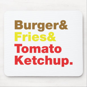 Burger & Fries & Tomato Ketchup. Muismat