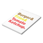 Burger & Fries & Tomato Ketchup. Notitieblok (Gedraaid)