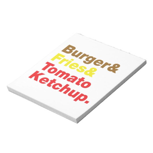 Burger & Fries & Tomato Ketchup. Notitieblok (Gedraaid)