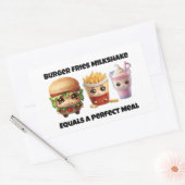 Burger friet milkshake chibi rechthoekige sticker (Envelop)