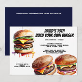 Burger frietjes bouw je eigen fastfoodfeestje kaart (Voorkant / Achterkant)