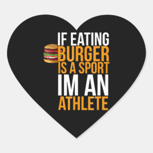 Burger Hamburger BBQ Humor Funny Pun Gift Idea Hart Sticker