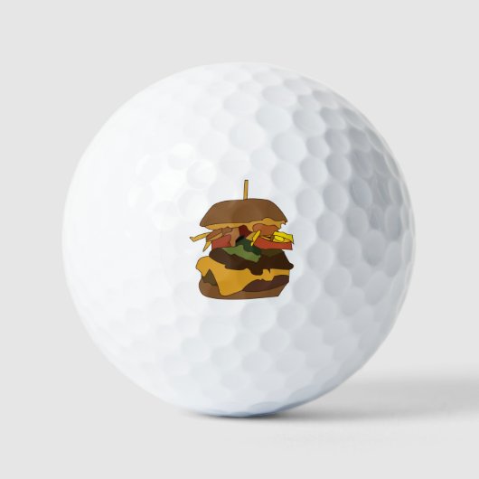 Burger Hamburger Burger Love Illustration Golfballen (Voorkant)