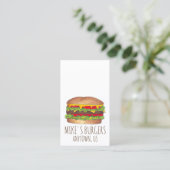 Burger Hamburger Cheeseburger Fast Food Chef Visitekaartje (Staand voorkant)