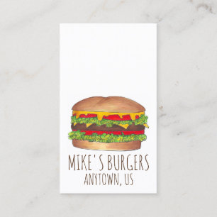 Burger Hamburger Cheeseburger Fast Food Chef Visitekaartje