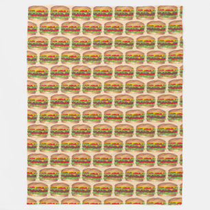 Burger Hamburger Cheeseburger Fast Food Foodie Fleece Deken