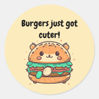 Burger Hamster - Burgers hebben net Cuter. Ronde Sticker