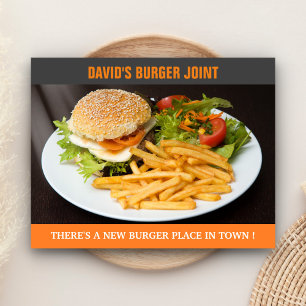 Burger Joint Opening   Nu open   direct mail Briefkaart