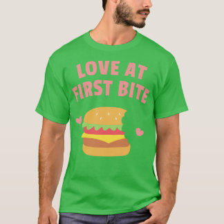 Burger liefde bij eerste hap grappig t-shirt