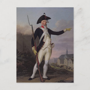 Burger Nau-Deville op het uniform van de nationale Briefkaart