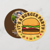 Burger Party Anniversaire Invitation (Devant / Derrière)