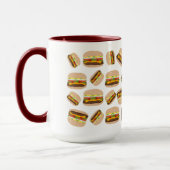 Burger Pattern Fun Foodie Mok (Links)