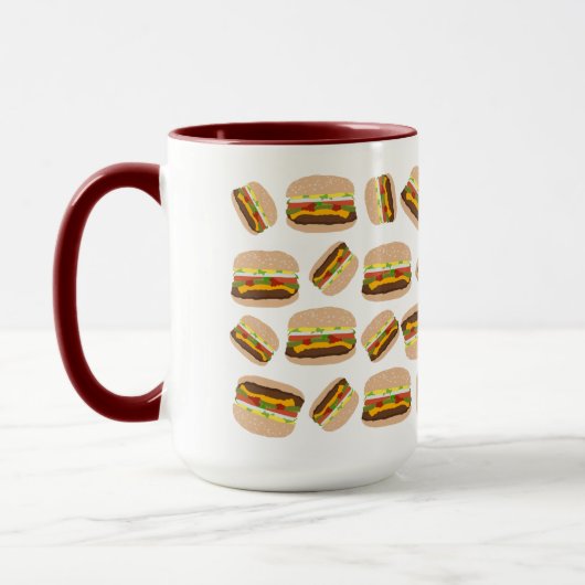 Burger Pattern Fun Foodie Mok (Links)