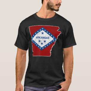 Burger Proud America State Distress Map Arkansa T-shirt