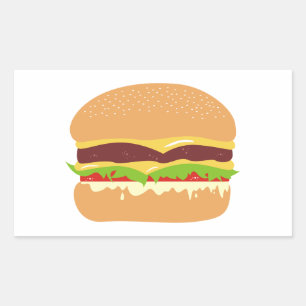 burger rechthoekige sticker