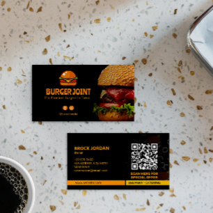 Burger Restaurant Business   minimalistisch donker Visitekaartje