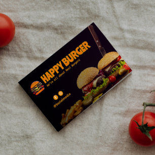 Burger Restaurant Business minimalistisch donker Visitekaartje