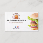 Burger Restaurant Business | minimalistisch wit Visitekaartje (Achterkant)