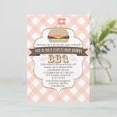 Burger rose Couples BBQ Invitations De Douche Bébé (Debout devant)