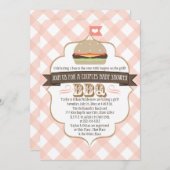 Burger rose Couples BBQ Invitations De Douche Bébé (Devant / Derrière)