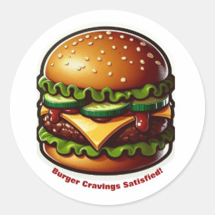 Burger Sticker Food Cravings Conception Satisfaite
