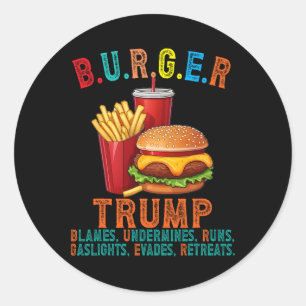 Burger Trump Beschuldigt Ondermijnt Loopt Rond Gas Ronde Sticker