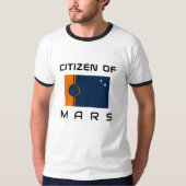 Burger van Mars T-Shirt met Marsvlag (Voorkant)