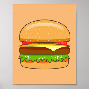 Burger Vector Illustratie Poster
