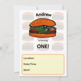 Burger verjaardagsfeest uitnodiging