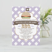 Burger violet Couples BBQ Bébé Invitations de douc (Debout devant)